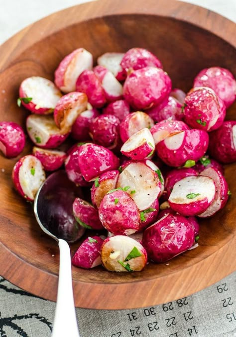 How to Cook Radishes Fried Radishes, Roasted Radishes, Radish Recipes, Food Crush, Veggie Side Dishes, Clean Food, Radishes, Side Recipes, Veggie Sides