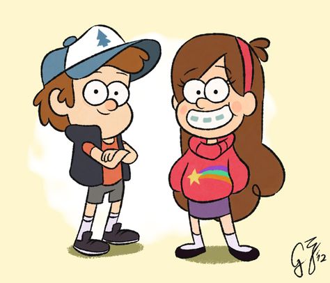 Gravity Falls - Dipper and Mabel by GlancoJusticar Mable And Dipper, Mable Pines, Monster Falls, Gravity Falls Characters, Gravity Falls Dipper, Desenhos Gravity Falls, Gravity Falls Au, Dipper And Mabel, Reverse Falls