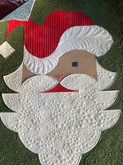 Posh Santa Quilt, Comfy Art, Stencils Ideas, Santa Quilt, Custom Quilting, Sew Kind Of Wonderful, Computerized Quilting, Christmas Tree Quilt, Longarm Quilting Designs