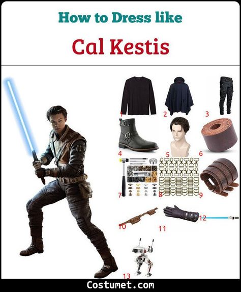 Cal Kestis (Star Wars) Costume for Cosplay & Halloween 2022 Cal Kestis Outfit, Star Wars Outfits Men, Cal Kestis Costume Diy, Cal Kestis Disneybound, Star Wars Cosplay Male, Black Pants Black Boots, Cal Kestis Cosplay, Diy Star Wars Costume, Star Wars Casual Cosplay