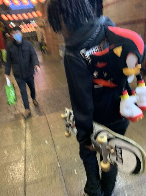 shadow plush bag in china town Shadow Bag Sonic, Sonic Bag Aesthetic, Shadow Backpack, Shadow Plush, Sonic Plush, Pokemon Bag, Pokemon Backpack, Y2k Pfp, Swag Pics