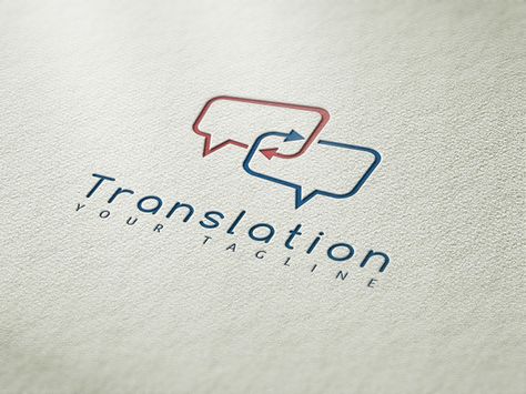 Translation - Logo Template by PalThemes on Creative Market Translation Logo Design, Translator Logo, Translation Logo, Doctor Stickers, Kimbab, Logo Word, Service Logo, Logo Design Free, School Logo