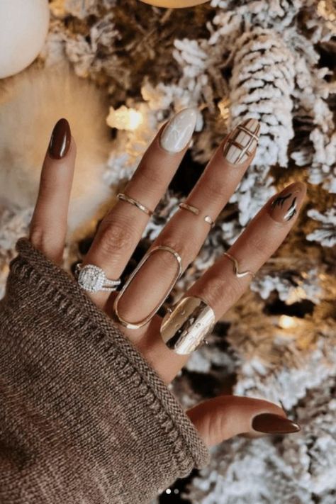 Beige Nails Design, Boho Nails, November Nails, Holiday Nail, Striped Nails, Cute Gel Nails, Thanksgiving Nails, Festival Nails, Neutral Nails