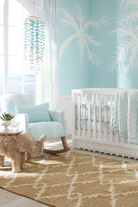 33 Best Ocean Blues Home Decor Inspiration Ideas and Designs for 2021 Beach Baby Rooms, Beach Themed Nursery, Ocean Baby Rooms, Beach Theme Nursery, Peach Bedroom, Ocean Themed Nursery, Parents Room, Baby Boy Room Nursery, Nursery Room Boy