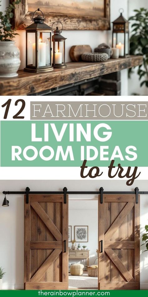 farmhouse living room ideas Wall Decor For Farmhouse Living Room, Rustic Wall Ideas, Rustic Farmhouse Living Room Ideas, Living Room Plant Decor, Farmhouse Wall Colors, Country Farmhouse Decor Living Room, Earthy Farmhouse, Room Plant Decor, Rustic Farmhouse Decor Ideas