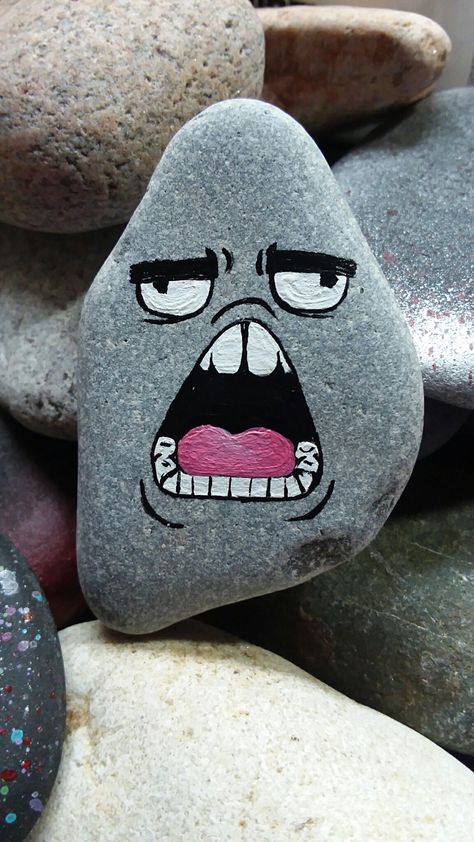 Funny Face Painted Rocks, Painted Rocks With Faces, How To Make A Pet Rock, Painted Rock Faces, Flowers Painted Rocks, Rock Painting Pictures, Rock Kunst, Kindness Rocks Project, Pet Stones