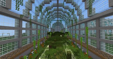 Conservatory Minecraft Map Conservatory Minecraft, Minecraft Conservatory, Glass Conservatory, Lush Plants, Outside Garden, Minecraft Map, Structure Architecture, Rooftop Garden, Memorial Park