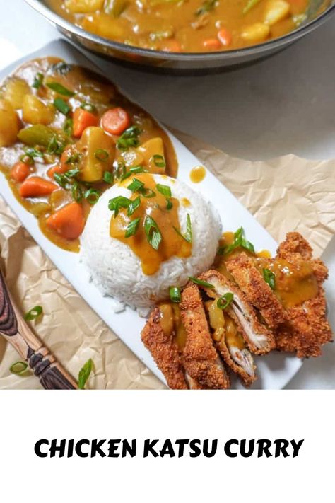 This chicken katsu curry recipe yields crunchy breaded chicken cutlets and sauteed veggies simmered in a rich Japanese curry sauce. Chicken Cutlet Curry Recipe, Chicken Katsu Curry Recipe, Japanese Curry Sauce, Katsu Curry Recipe, Chicken Katsu Recipes, Katsu Curry Recipes, Chicken Katsu Curry, Breaded Chicken Cutlets, Katsu Curry