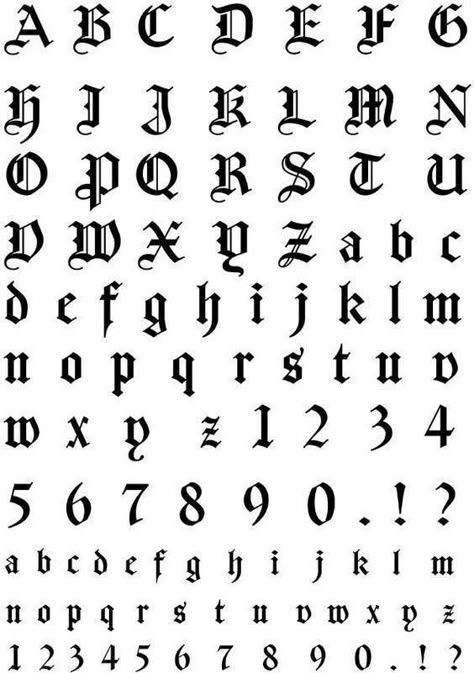 Tattoos Alphabet, Tattoos Numbers, Best Tattoo Fonts, Old English Alphabet, Number Tattoo Fonts, Tattoo Lettering Alphabet, Alphabet Cursive, Gothic Alphabet, Alfabet Font