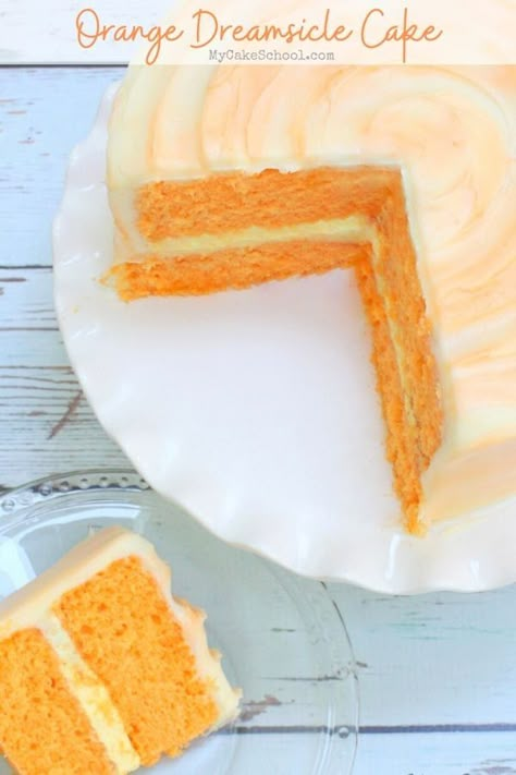 Orange Dreamsicle Cake- Delicious Homemade Recipe Orange Dream Cake, Orange Dreamsicle Cake Recipe, Dreamsicle Cake Recipe, Orange Dreamsicle Cake, Dream Cake Recipe, Dreamsicle Cake, Moist Orange Cake, Cake Recipe From Scratch, Cake With Cream Cheese Icing