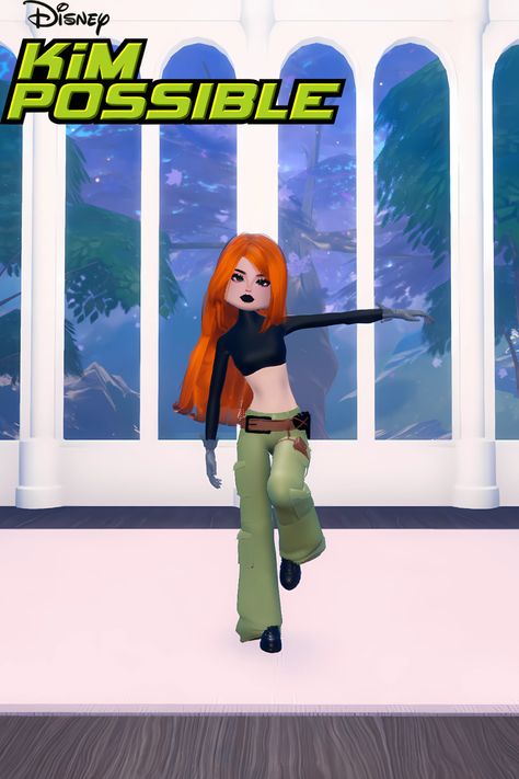 Roblox Dress to Impress look inspired by the Kim Possible Character Kim Possible Dress To Impress Kim Possible, Kim Possible Characters, Roblox Dress, Kim Possible, Dress To Impress, Disney