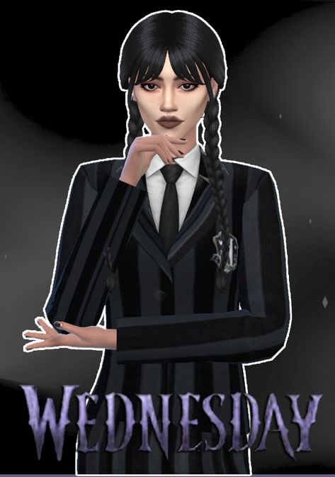 Sims 4 Cc Wensday, Sims 4 Wednesday Addams Cc, Wednesday Nevermore, Adams Family, High School Years, Wednesday Addams, The Sims4, Sims 4 Cc, Maxis Match