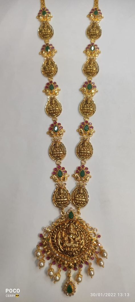 Laxmi Mata, Mango Haram, Indian Gold Jewellery Design, Fashion Jewelry Necklaces Gold, Anarkali Frock, Haram Designs, Gold Haram, Wedding Jewelry Sets Bridal Jewellery, Long Haram