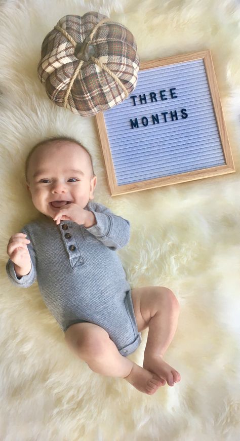 Three month old baby photo! Used a sheep skin, letter board and a pumpkin! So fun for fall! Three Month Old Baby, Sheep Skin, Baby Photo Ideas, A Sheep, Baby Photo, A Pumpkin, Baby Photos, Letter Board, New Baby