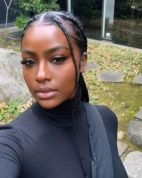 Justine Skye Hair, Justine Skye Style, Selfie Sunday, Justine Skye, Hair Dark, Black Women Makeup, Dark Skin Beauty, Pretty Braided Hairstyles, My Nephew