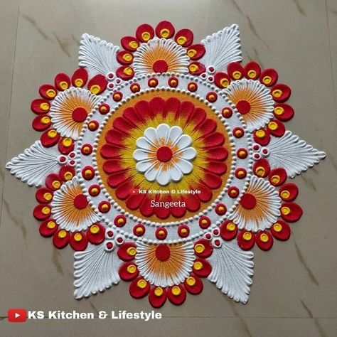 Easy Beautiful Rangoli Designs Latest, Rangoli Designs Paint, Rongali Design Diwali, Aesthetic Rangoli Designs For Diwali, Diwali Rangoli Designs New Easy, Ragoli Color Design 2023, Easy And Beautiful Rangoli Designs, Rangoli Designs Mandala, Rangoli Designs Aesthetic