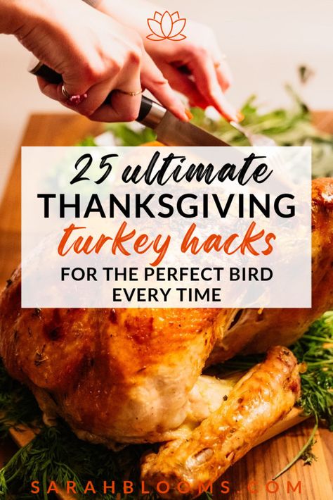 25 Best Turkey Cooking Hacks for the Perfect Bird Every Time • Sarah Blooms Half An Apple, Make Your Own Butter, Cooking Thanksgiving Turkey, Turkey Cooking, Fodmap Meal Plan, The Best Turkey, Thanksgiving Cooking, Best Turkey, Easy Turkey