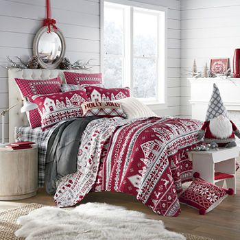 Quilts & Bedspreads for Sale | Bedspread Sets | JCPenney Christmas Bedding, Coverlet Bedding, Holiday Vibes, Bernhardt Furniture, Christmas Bedroom, Mountain Lodge, Christmas Style, Christmas Quilt, Quilt Set