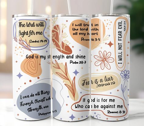 Faith Tumbler, Tumbler Designs Sublimation, Affirmation Tumbler, Sublimation Wraps, Tumbler Making, Inspirational Tumbler, Romans 8:31, Christian Affirmations, Small Business Planner