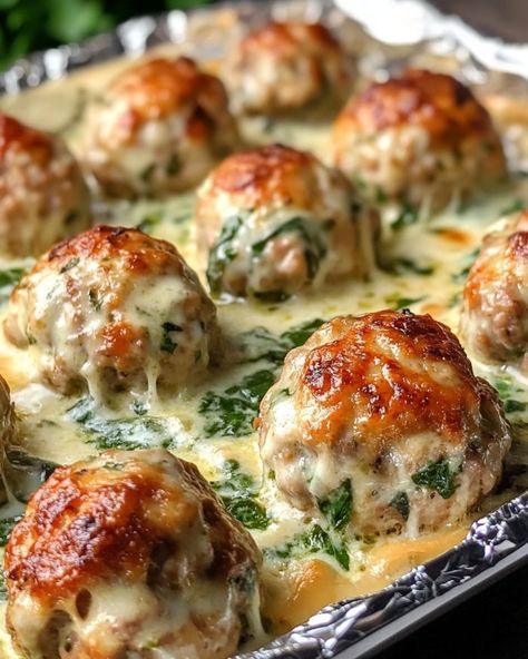 This was my absolute favorite dish back in the day. I couldn't get enough and always asked my mom to whip it up. Casseroles With Meatballs, What To Make With Chicken Meatballs, Fall Party Main Dishes, Keto Dishes For Potluck, Potluck Dinner Ideas Main Dishes, Main Dish Potluck, Thanksgiving Meat Dishes, Main Dishes For Potluck, Meat Appetizers Easy