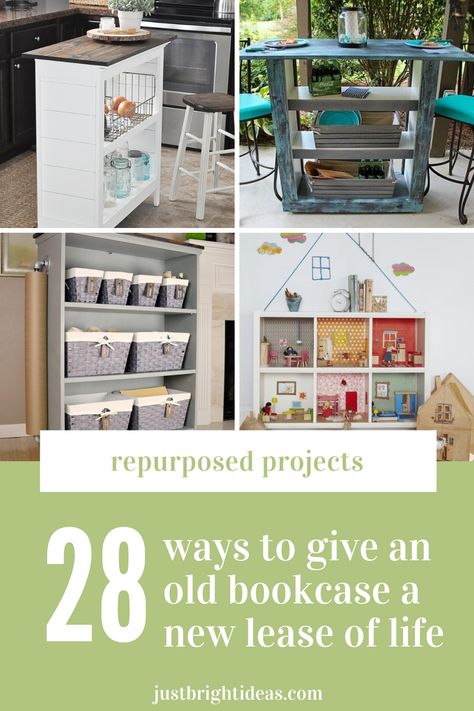 Diy Bookshelf Repurpose, Old Bookshelf Repurpose, Repurposed Bookshelf Ideas, Bookcase Repurpose Ideas, Repurpose Bookshelf Ideas, Bookshelf Repurpose, Bookshelf Refurbish Ideas, Repurposed Bookcase, Upcycle Bookshelf