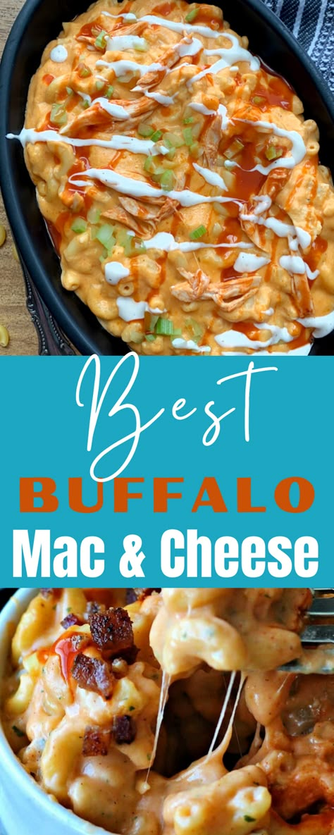 Homemade Buffalo Mac And Cheese Recipe, Buffalo Cheese Sauce, Buffalo Chicken Mac And Cheese Velveeta, Buffalo Sauce Dinner Ideas, Buffalo Chicken Dip Mac And Cheese, Buffalo Ranch Mac And Cheese, Mac And Cheese Buffalo Chicken, Buffalo Chicken Bacon Mac And Cheese, Smoked Buffalo Chicken Mac And Cheese