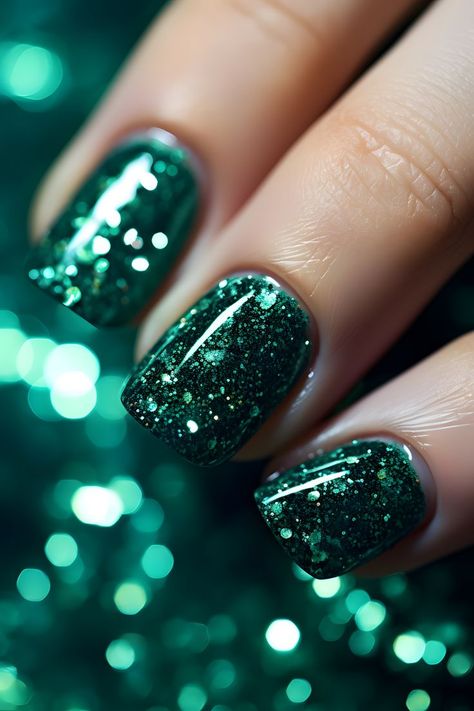 emerald green nails, glitter nail art, nail design ideas, nail inspiration, nail trends, trendy nails, sparkly nails, green glitter nails, glamorous nails, beautiful nails, nail goals, nail inspo, nail ideas, nail aesthetics, nail vibes, nail styles, chic nails, nail fashion, nail looks, nail colors, nail magic, nail beauty, nail obsession, nail love, nail passion Green Nails Glitter, Green Sparkly Nails, Green Glitter Nails, Glitter Pedicure, Emerald Green Nails, Nail Aesthetics, Nail Vibes, Nail Goals, New Years Eve Nails