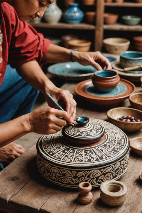 Handcrafted Heritage: Discovering the Artisan Crafts of Oaxaca Intricate Pottery, Mexico Pottery, San Bartolo, Oaxaca City, Pot Painting, Wooden Animals, Ancient Ruins, Local Artisans, Mexico Travel