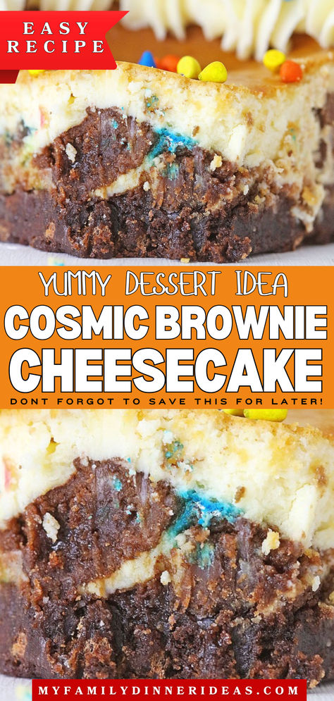 Cosmic brownie cheesecake Brownie Crust, Cosmic Brownies, Brownie Cheesecake, Little Debbie, Cheesecake Brownies, Brownie Batter, Vanilla Frosting, Pastry Bag, Brownie Mix