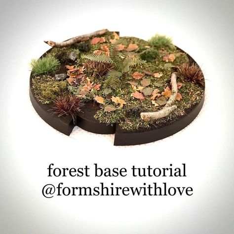 Forest Bases Miniature, Miniature Basing, Warhammer Terrain, Miniature Bases, Warhammer Figures, Warhammer Paint, Warhammer Models, Wargaming Terrain, Warhammer Art