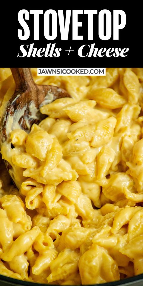 Creamy Stovetop Shells Macaroni and Cheese Recipe Macaroni Shells Recipes, Homemade Shells And Cheese, Barilla Pasta Recipes, Mac And Cheese Pasta, Easy Mac N Cheese, Bake Mac And Cheese, Barilla Pasta, Stovetop Mac And Cheese, Cheese Stuffed Shells