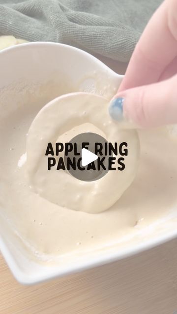 229K views · 5.7K likes | Chelsey Watkins on Instagram: "Apple Ring Pancakes 🍎 

Looking for a new breakfast idea? Here it is! So simple, so yummy and so much fun for little ones! Here’s what you need ⬇️

85g self raising flour
60ml milk
1 egg
2 apples (makes 8-10 pancake rings) 

1.Cut each apple into 4/5 slices and core out the middle
2.Whisk together your flour, egg and milk until you have a smooth batter, you want the mixture to be quite thick so it sticks to the apple
3.Add your cored apple to your mixture and coat on both sides, add to a well oiled/buttered pan before frying on each side for 1-2 minutes 

👶🏼 Suitable from 12 months+ 

#breakfast #toddler #toddlerfood #apple #babyledweaning #toddlerbreakfast #pancakes #healthyfood #familymeals #whatmytoddlereats #toddlermeals #brea Breakfast Toddler, Easy Baby Food, Apple Donuts, Apple Rings, Self Raising Flour, Easy Baby Food Recipes, Toddler Breakfast, Toddler Recipes, Breakfast Idea