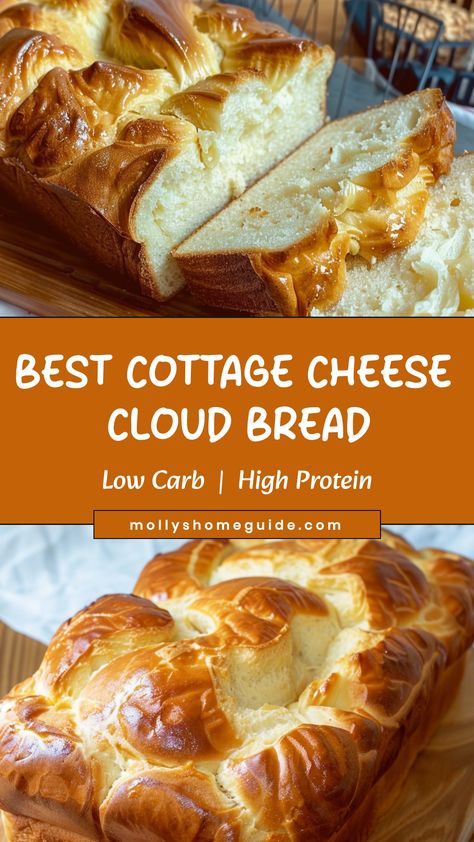 Discover the airy and delicious world of cloud bread recipes with a unique twist by trying out cottage cheese cloud bread. These fluffy and light treats are perfect for a low-carb, gluten-free alternative that will satisfy your cravings without the guilt. Elevate your baking game with this simple recipe that requires only a few basic ingredients but delivers incredible taste and texture. Whether you're looking for a creative snack or a tasty side dish, cottage cheese cloud bread is sure to impre Low Carb Cloud Bread Recipes, Recipe For Cloud Bread, Creative Low Carb Meals, Low Carb 3 Ingredient Recipes, Gluten Free Cloud Bread Recipe, Keto Baked Cheese, Protein Cloud Bread, Gf Cottage Cheese Bread, Healthy Breakfast Recipes Gluten Free