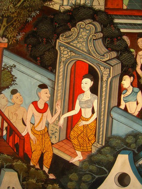 Bangkok Wall Mural Thai Painting, Thailand Art, Southeast Asian Arts, Thai Art, Night Vibes, Thai Style, Southeast Asian, Mural Painting, Wall Mural