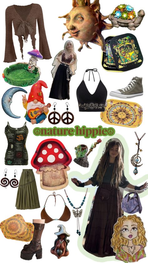 hippie, skirts, 420, smoker, mushrooms, moon, sun, necklaces and earrings. Earth Outfits, Hippie Style, Converse, Stuffed Mushrooms, Clothes