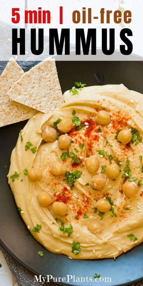 Oil Free Hummus, Oil Free Hummus Recipe, Gluten Free Hummus, Easy Coleslaw, Fall Vegan Recipes, Condiment Recipes, Homemade Hummus, Oil Free Vegan, Food Ingredients