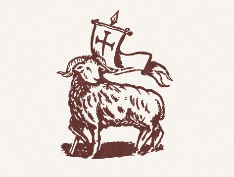 Ave Christus Rex Tattoo, Fear The Lamb Tattoo, Faith Graphic Design, Agnus Dei Tattoo, Lamb Of God Tattoo, Sheep Logo Design, Cross Of Christ, Sheep Logo, Biblical Tattoos