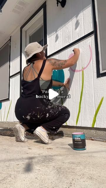 DML 🌈✨🩷🎨 on Instagram: "Painting a backyard mural 🌿

#artist #mural #muralist" Colorful Murals Street Artists, Backyard Mural, Mural Artist, Instagram Painting, Colorful Murals, Street Artists, Mural, On Instagram, Instagram