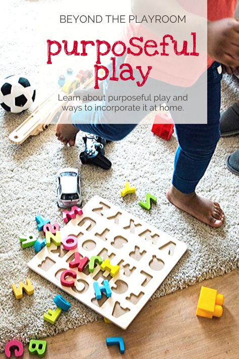 Learn about purposeful play and get tips and techniques on how to engage your child with in-depth, high quality play. Importance Of Play, Purposeful Play, Child Playing, Types Of Play, Magnetic Letters, Teachable Moments, Play School, Word Recognition, Playroom Organization