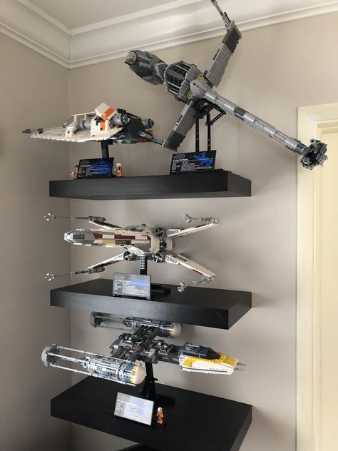 Star Wars Lego Display, Star Wars Display, Brick By Brick, Star Wars Lego, Lego Display, Toy Display, Display Storage, Star Wars Universe, The Star