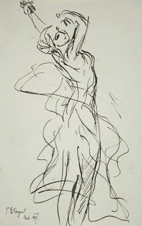 Impressioni Artistiche : ~ John Singer Sargent ~ Drawings Singer Sergeant, Graphite Sketches, John Sargent, American Impressionism, Harvard Art Museum, John Singer Sargent, Gesture Drawing, Edgar Degas, Dance Art