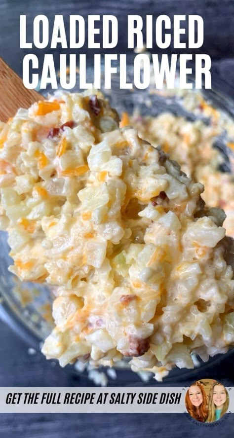 Leftover Cauliflower Rice, Keto Friendly Side Dishes Easy, Low Carb Riced Cauliflower Recipes, Quick Low Carb Side Dishes, Loaded Cauliflower Rice Casserole, Loaded Riced Cauliflower Recipes, Riced Cauliflower Sides, Riced Cauliflower Meals, What To Make With Riced Cauliflower