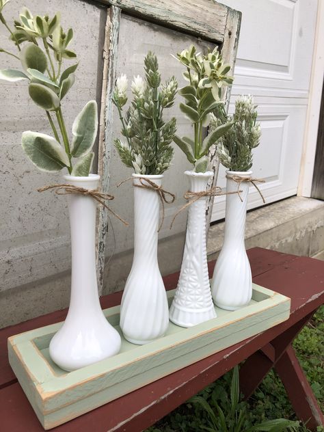 Milk Glass Vases Centerpiece, Vintage Vases Centerpieces, Milk Glass Vases Decor, Milk Glass Wedding Centerpieces, Glass Milk Bottle Centerpiece, Milk Glass Wedding Centerpieces Vintage, Milk Glass Wedding Decor, Milk Glass Bud Vases Wedding, Milk Glass Bud Vase