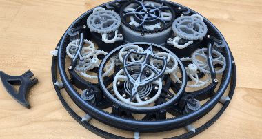 3D Printed Tourbillon Mechanical Clock 3d Printed Mechanical Clock, 3d Printed Clock, Watch Making, Design Motivation, Mechanical Clock, Raspberry Pi Projects, Pi Projects, 3d Printed Objects, Amazing Technology