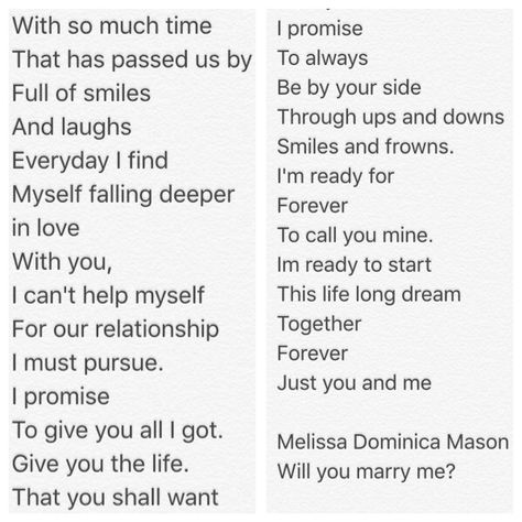 The proposal poem 😃 by Richard Starkweather Proposal Poems For Him, Proposal Poems, Engagement Poems, Poems For Him, The Proposal, She Quotes, Im Ready, Forever Love, Share The Love