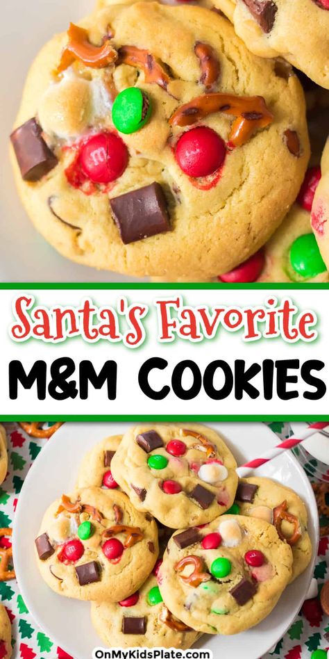 M&m Recipes, Santa Cookie Recipe, Easy Delicious Cookies, Cookies 2023, Simple Chocolate Chip Cookie Recipe, Chewy Gingerbread Cookies, Kids Plate, Simply Stacie, Christmas Cookie Recipe