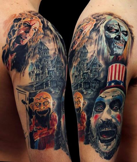 Rob Zombie Rob Zombie Tattoo, Rob Zombie Art, House Of 1000 Corpses, Horror Tattoos, Zombie Tattoos, Horror Movie Tattoos, Movie Tattoos, Zombie Art, Tattoo Now