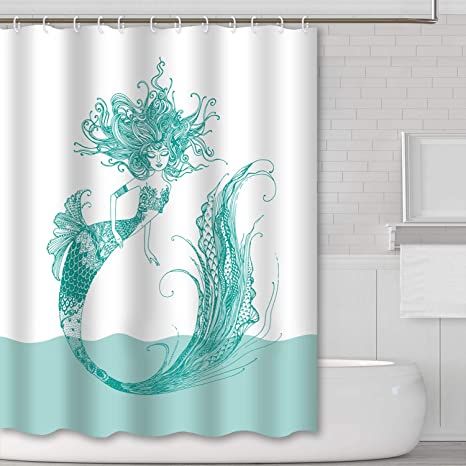 Mermaid Shower Curtain, Girl Bathroom Decor, Ocean Shower Curtain, Mermaid Bathroom Decor, Bathroom Curtain Set, Ocean Octopus, Shower Stalls, Teal Bathroom, Mermaid Bathroom