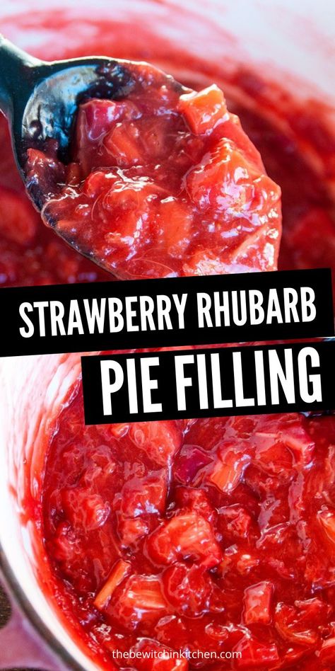 Rhubarb Pie Filling, Strawberry Rhubarb Pie Filling, Strawberry Rhubarb Recipes, Rhubarb Recipes Pie, Pie Fillings, Rhubarb Desserts, Pie Filling Recipes, Strawberry Rhubarb Pie, Rhubarb Pie