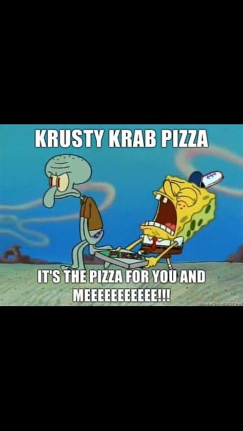 Krusty krab pizza Spongebob Pizza, Spongebob Moments, Krusty Krab Pizza, Pizza Puns, Spongebob Episodes, Funny Spongebob, Krusty Krab, Fnaf Oc, Pizza Funny